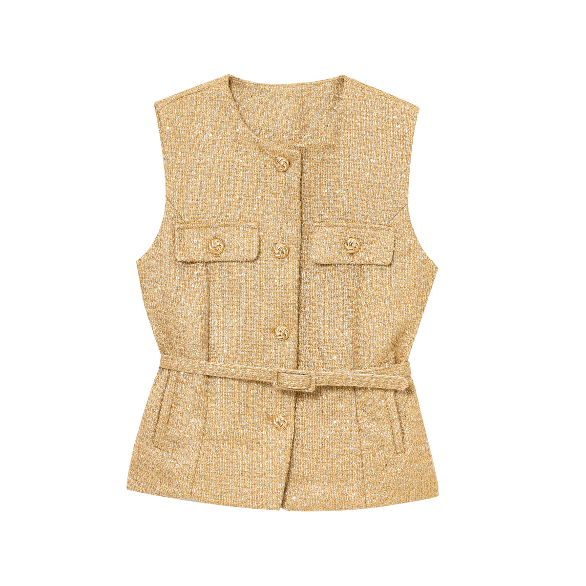 Belted Sleeveless Blazer Vest – Tailored Waistcoat | Meave & Ivy