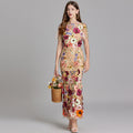 3D Floral Appliqué Wedding Guest Midi Dress
