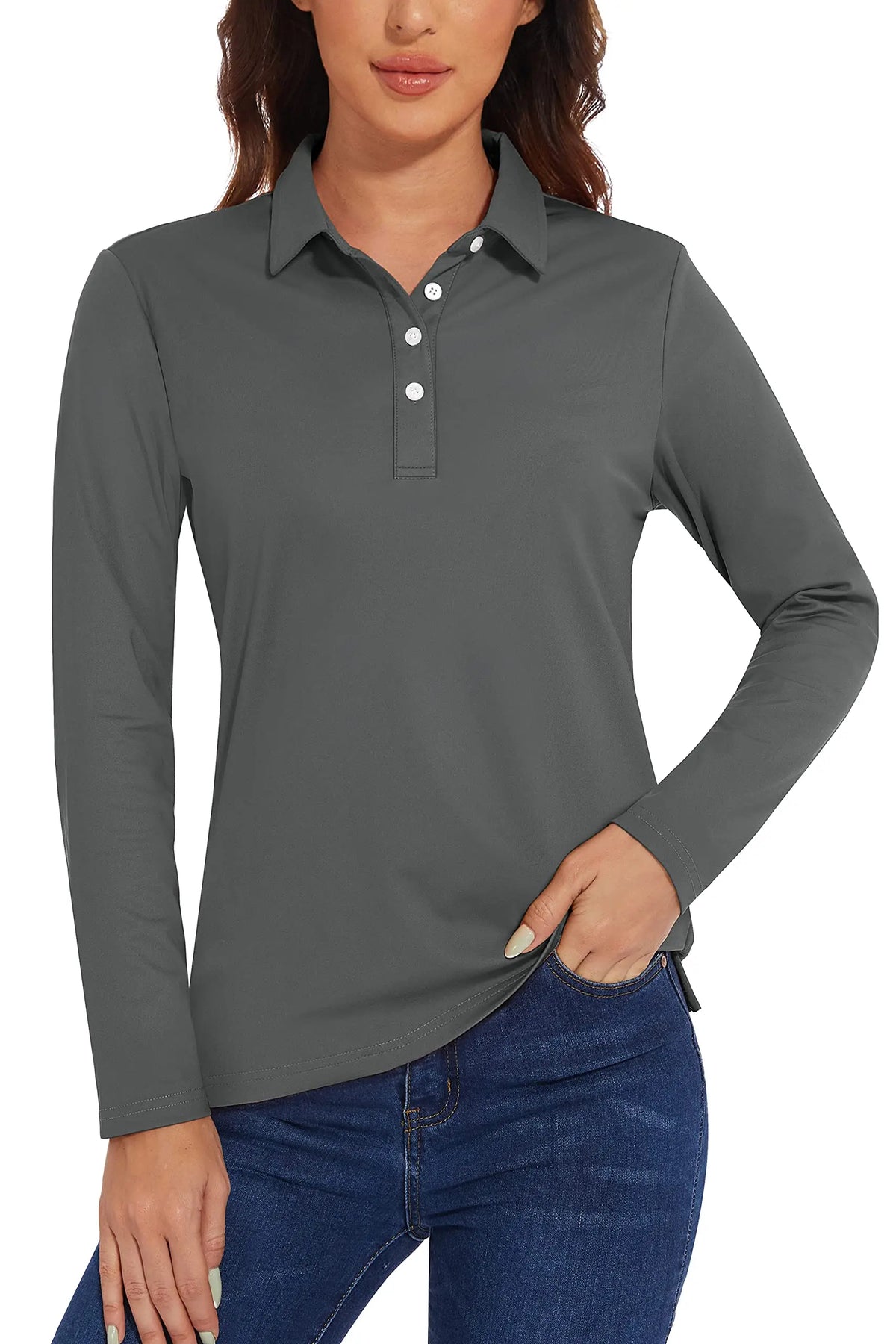 Long Sleeve Golf Polo – Performance Knit, 12 Colours