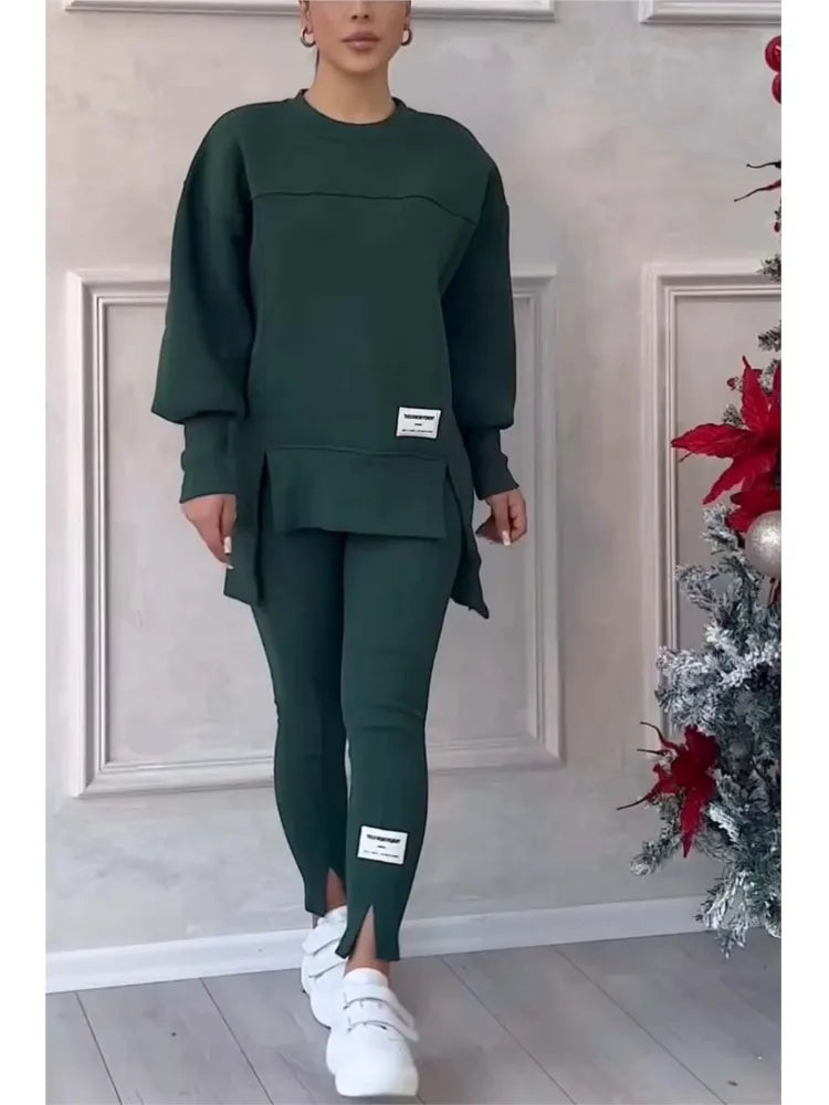 Women's Oversized Sweatshirt and Slim Trouser Set