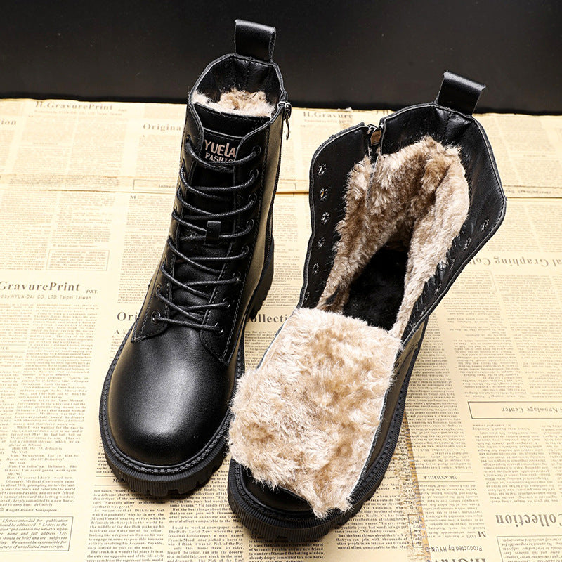 Women's leather-look Lace-Up Winter Ankle Boots