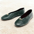 Leather Ballet Loafer – Luxe Metal Buckle Flat Shoe | Meave & Ivy
