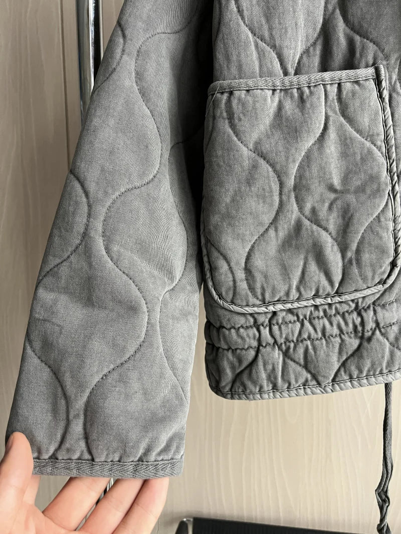 Quilted Everyday Jacket with Pocket Detail & Drawstring Waist