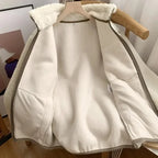 Teddy Coat with High Collar & Zip Pocket – Minimalist Warm Teddy Jacket