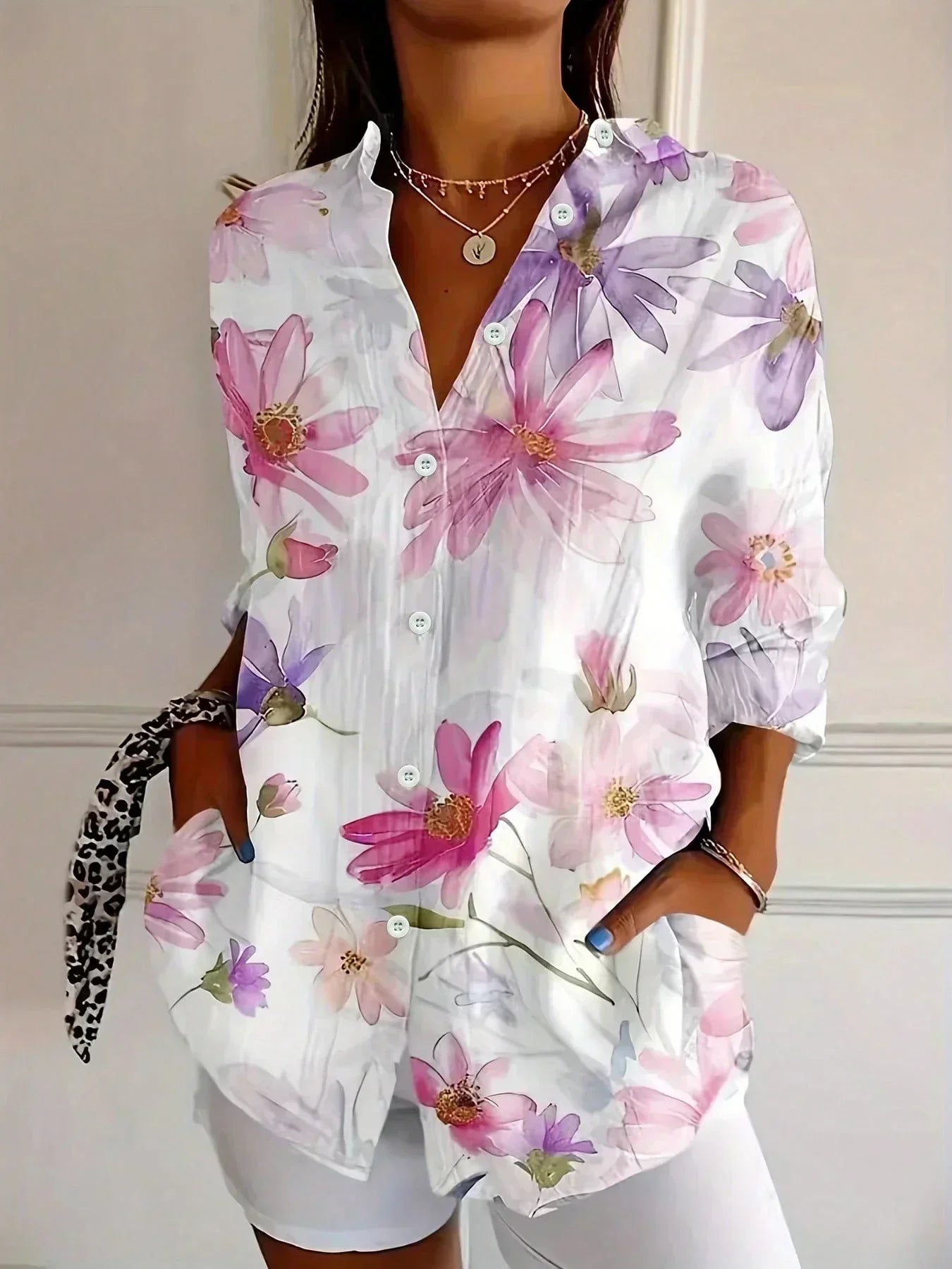 Wilma | Women's Casual Printed Summer Blouse | Meave & Ivy
