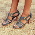 T-Strap Block-Heel Sandals