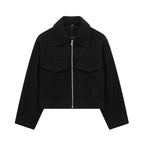 Grey Fleece Cropped Jacket – Effortless Lapel Outerwear | Meave & Ivy