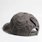 Washed Baseball Cap with Ponytail Opening