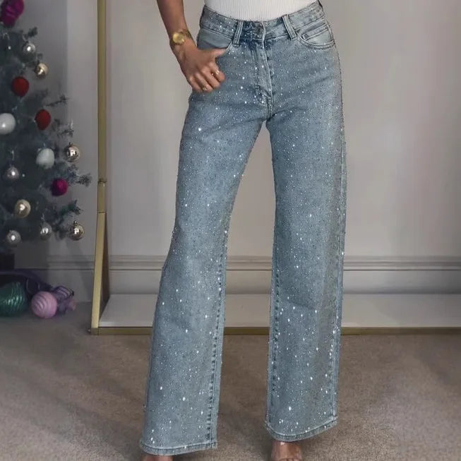 High-Waist Straight-Leg Jeans – Vintage Washed Denim | Meave & Ivy