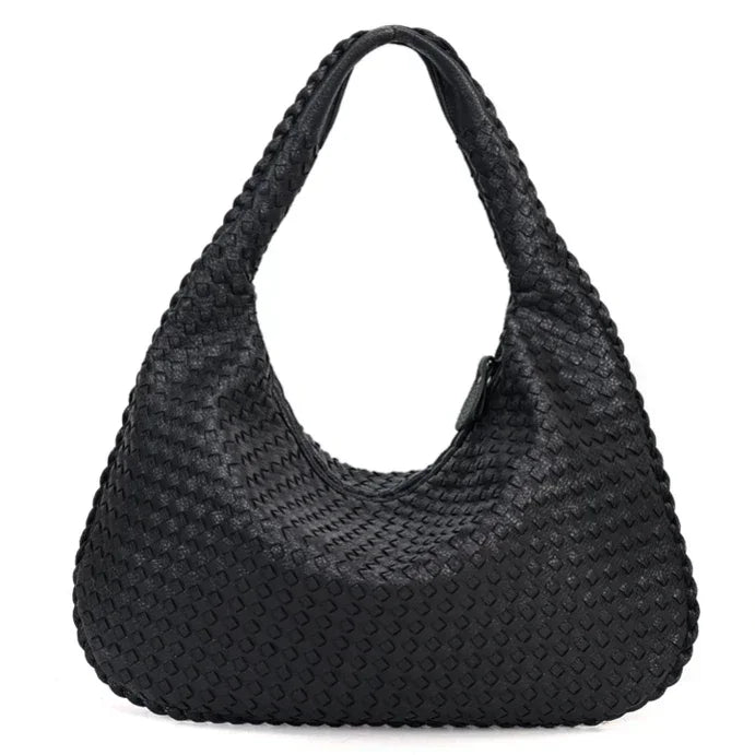 Woven Shoulder Bag with Luxe Braided Design – Textured Handbag