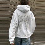 Grey Hoodie with Sequin Angel Wings – Sparkle Back Print Hoodie