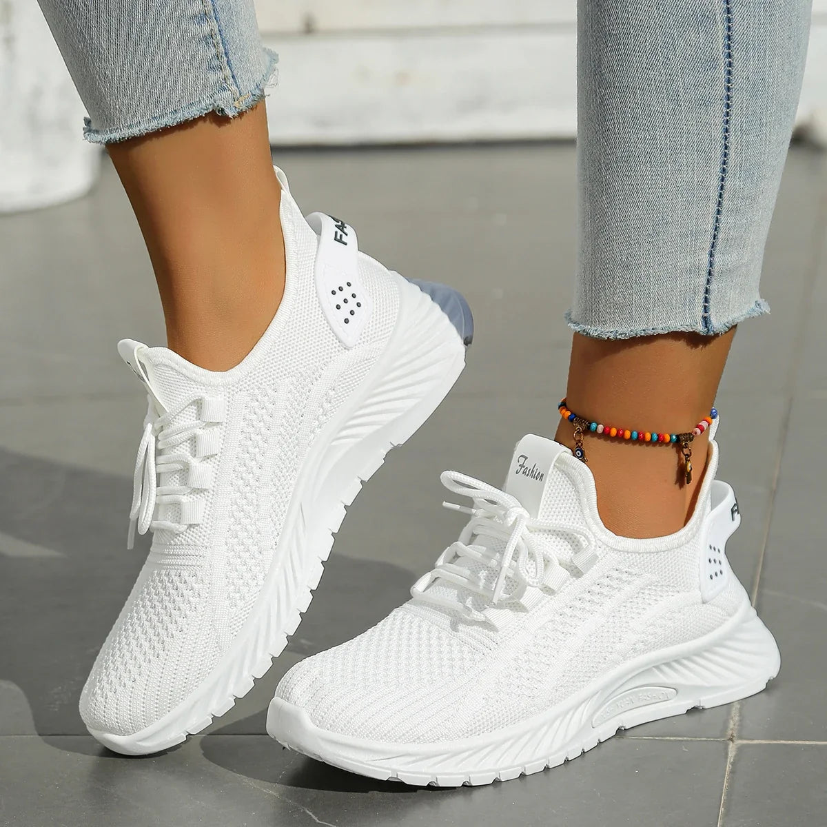 Blush Pink Knit Trainer – Effortless Leisure Sneaker | Meave & Ivy