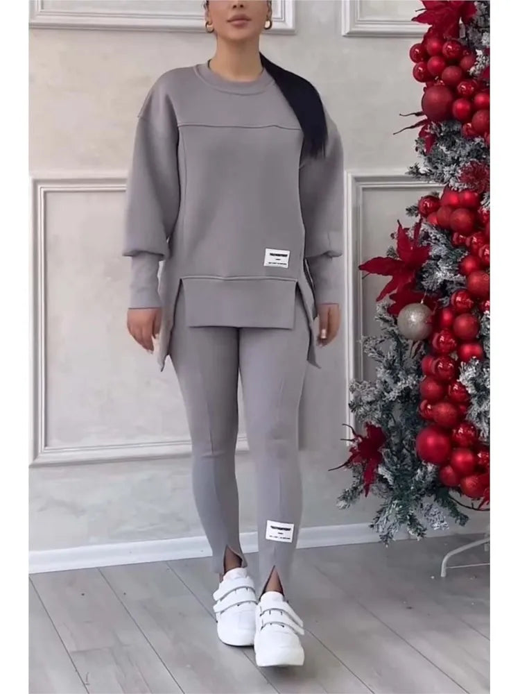 Women's Oversized Sweatshirt and Slim Trouser Set
