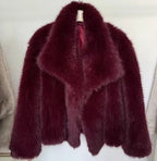 Statement Faux Fur Coat in White or Burgundy