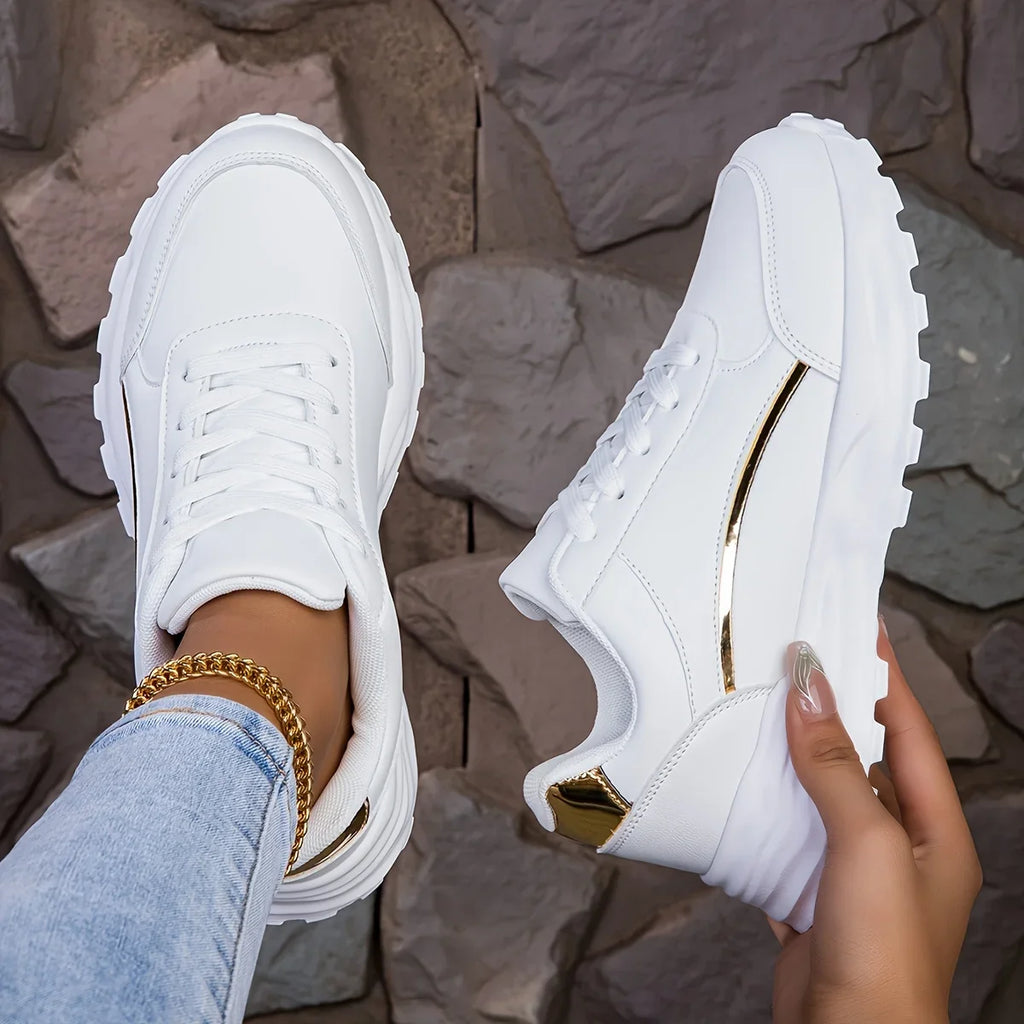 Ivory Leather-Look Sneaker – Everyday Luxury Trainer | Meave & Ivy