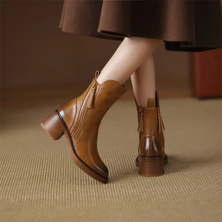 Women's Zip Boots – Soft Support for Every Step in Black or Brown
