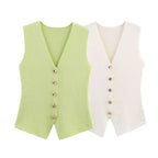 V-Neck Knitted Waistcoat – Elegant Sleeveless Vest Jumper | Meave & Ivy
