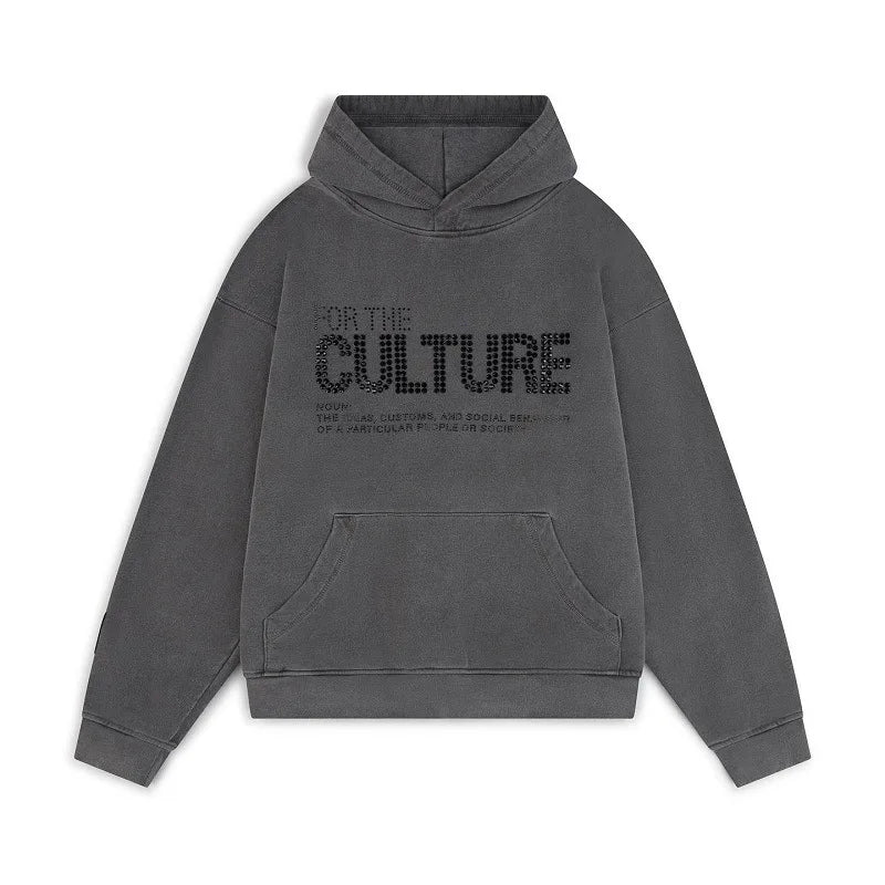 Rhinestone Statement Hoodie – 'For The Culture' Urban Hoodie