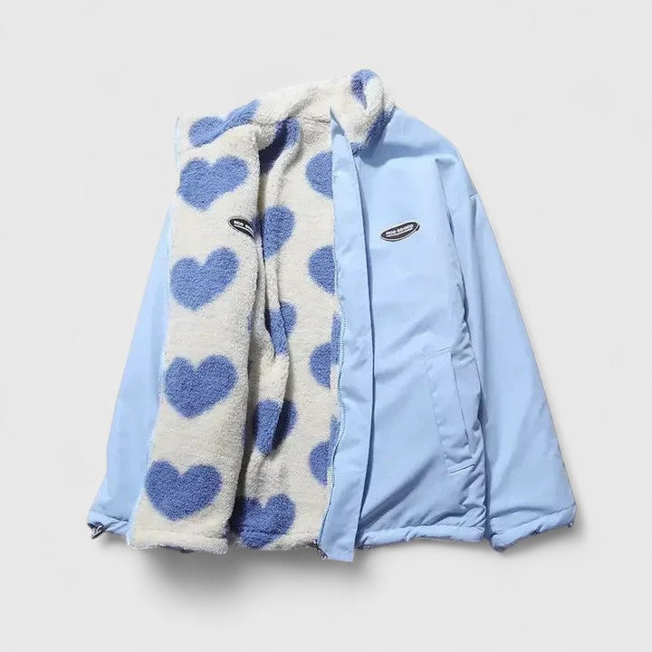 Women's Jacket – Warm Elegant Layering in Black White or Blue White