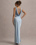Satin Sleeveless Bodycon Maxi Dress – Elegant Evening Gown | Meave & Ivy