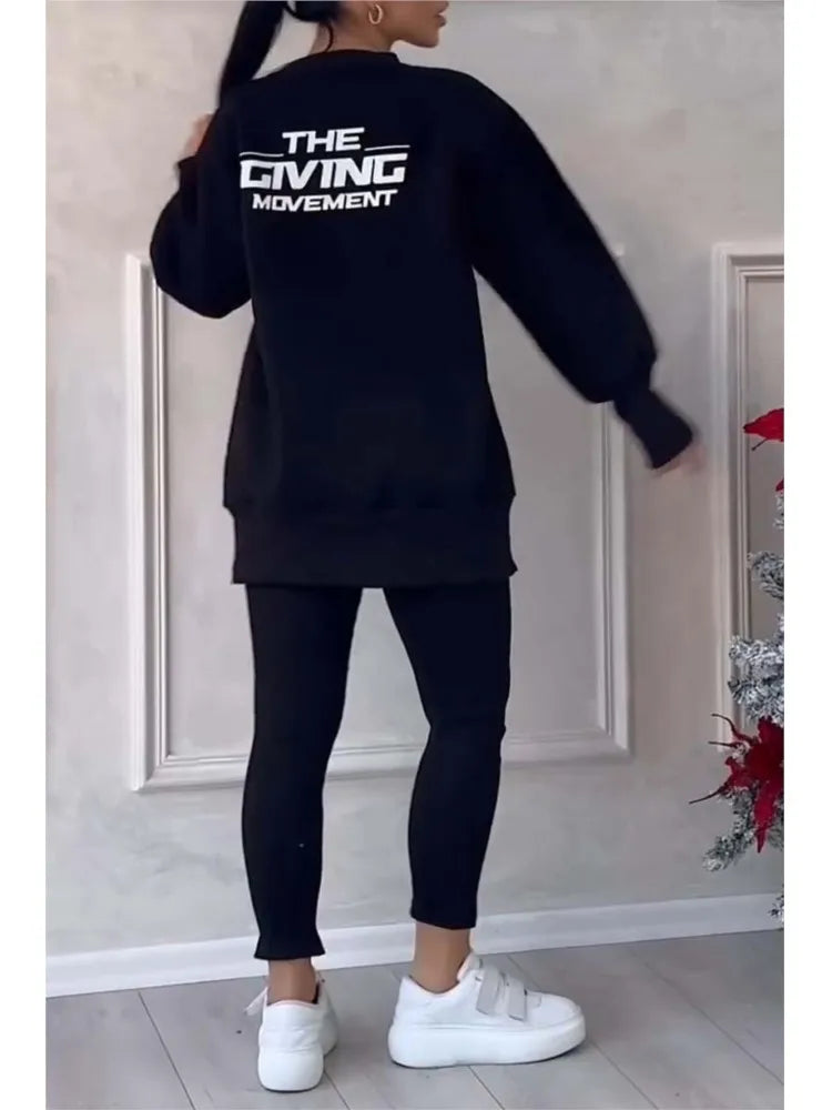 Women's Oversized Sweatshirt and Slim Trouser Set