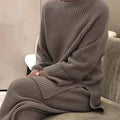 Women's Ribbed Sweater and Wide-Leg Trouser Set