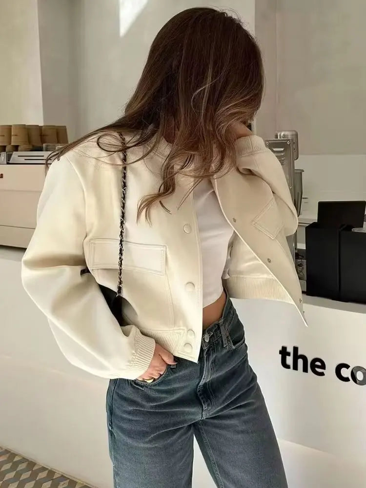 Vintage Bomber Jacket – Classic Casual Outerwear with Pockets | Meave & Ivy