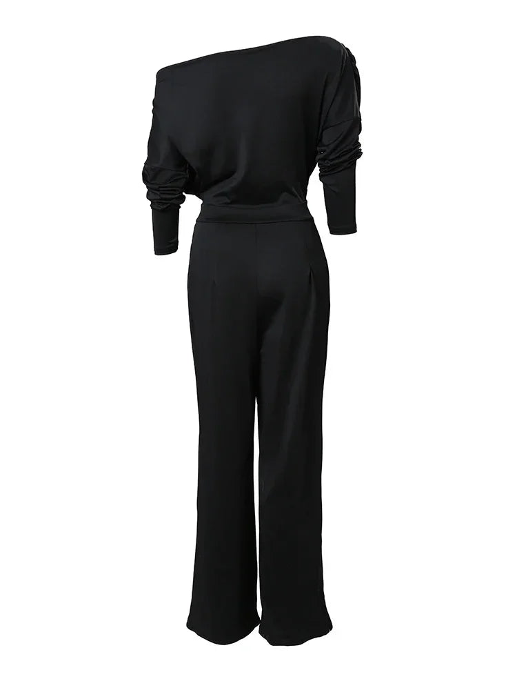 Ivory Wide-Leg Jumpsuit – Cold-Shoulder Tailored Jumpsuit | Meave & Ivy