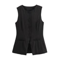 Sleeveless Tailored Vest – Summer Suiting Button Waistcoat | Meave & Ivy