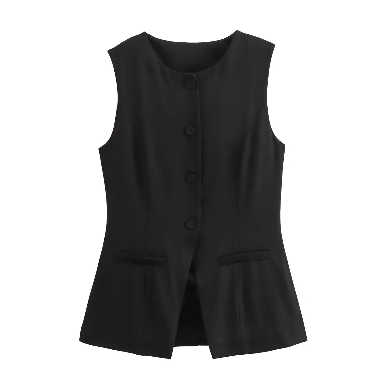 Sleeveless Tailored Vest – Summer Suiting Button Waistcoat | Meave & Ivy