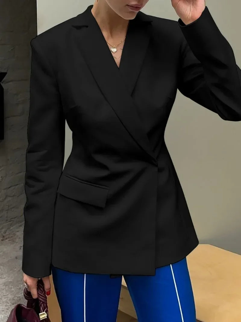 Monochrome Backless Blazer Coat – Sculpted Statement Tailoring | Meave & Ivy