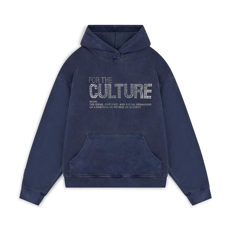 Rhinestone Statement Hoodie – 'For The Culture' Urban Hoodie