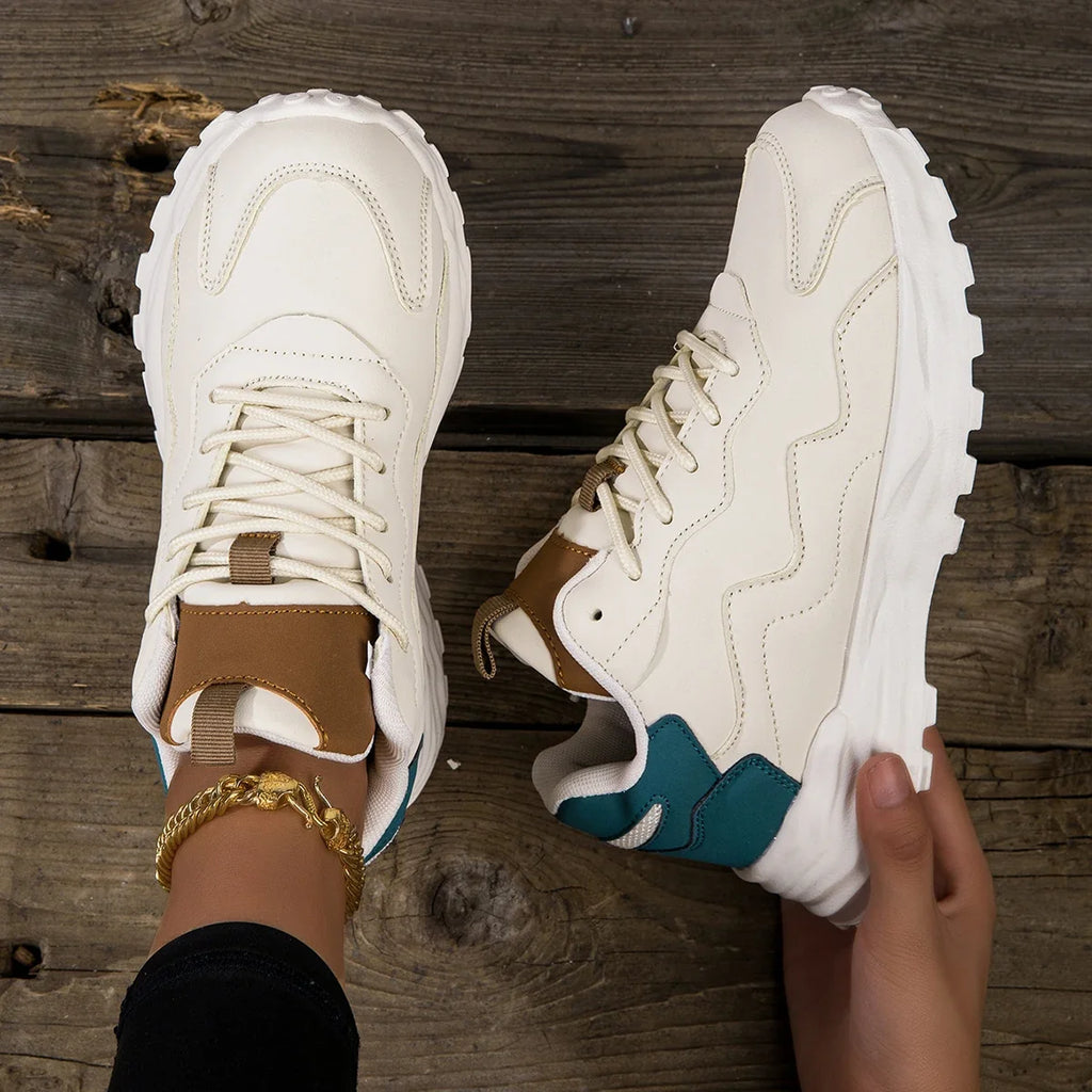 Ivory Chunky Platform Sneaker – Mesh Sport Luxe Trainer | Meave & Ivy