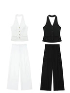 Halter Blazer Vest & Trouser Co-Ord Set – Tailored Suit | Meave & Ivy