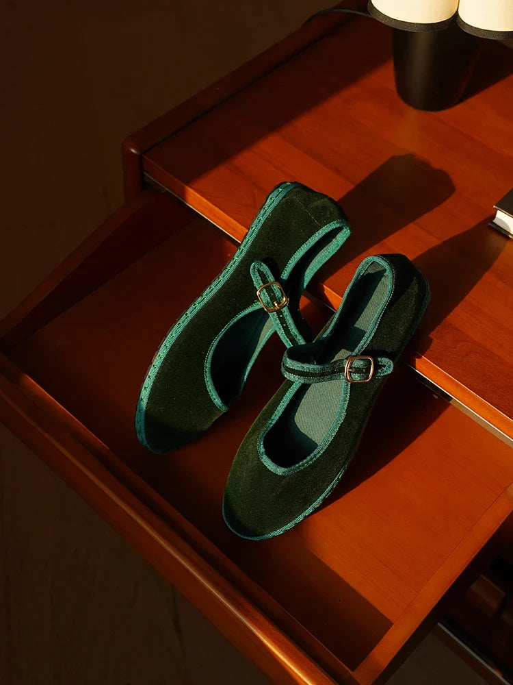 Velvet Mary Jane Ballet Flat – Luxurious Leisure Loafer | Meave & Ivy