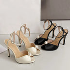 Pearl Ankle Strap Stiletto Sandal – Gladiator Heel | Meave & Ivy