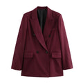 Burgundy Tailored Blazer - Single-Breasted