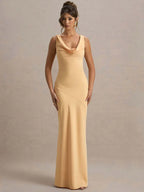 Satin Sleeveless Bodycon Maxi Dress – Elegant Evening Gown | Meave & Ivy
