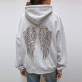 Grey Hoodie with Sequin Angel Wings – Sparkle Back Print Hoodie
