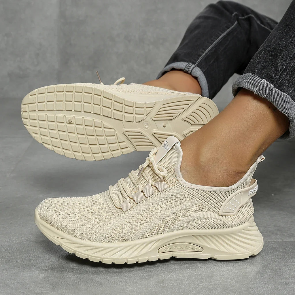 Blush Pink Knit Trainer – Effortless Leisure Sneaker | Meave & Ivy