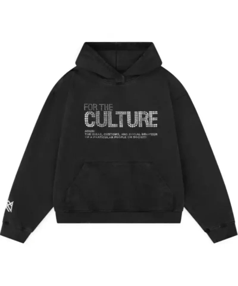 Rhinestone Statement Hoodie – 'For The Culture' Urban Hoodie