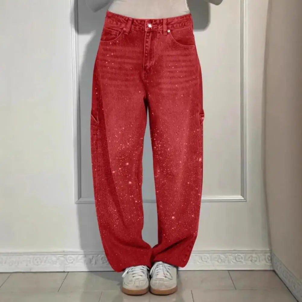 Embellished Wide-Leg Jeans – Sparkling High-Waist Denim | Meave & Ivy