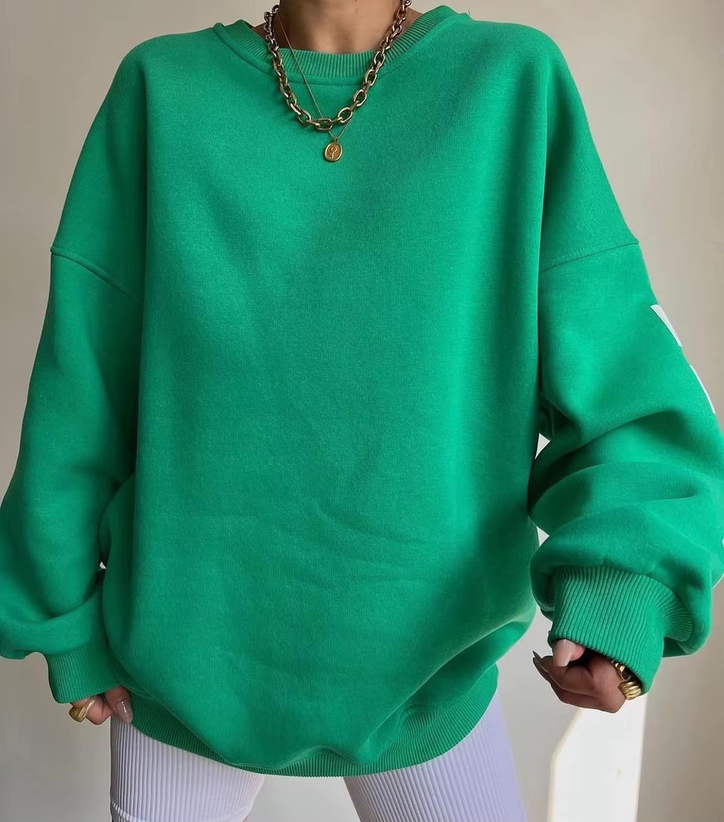 Chicago Print Oversized Sweatshirt – Soft Cotton Blend Streetstyle Jumper
