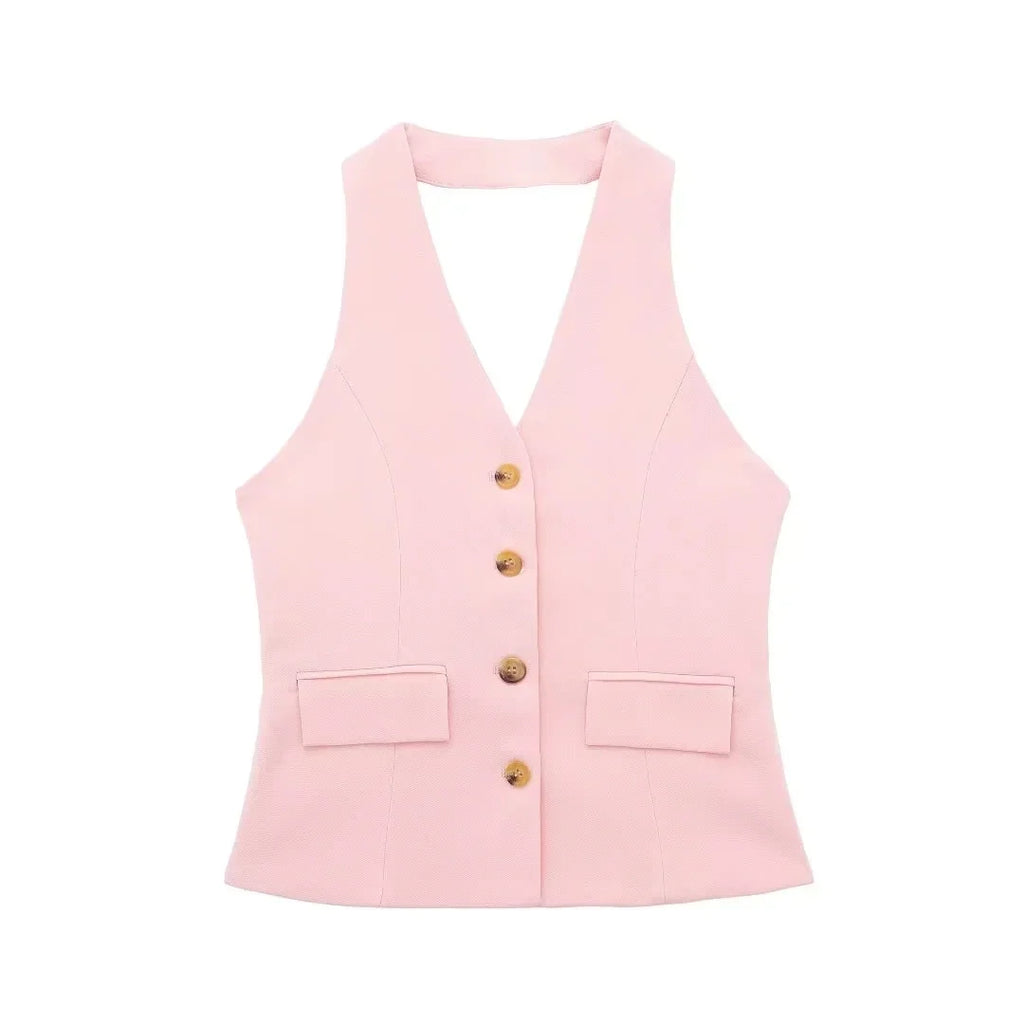Halter Blazer Vest & Trouser Co-Ord Set – Tailored Suit | Meave & Ivy