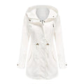 Women's Lightweight Hooded Parka Jacket with Adjustable Drawstring Waist