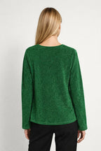 Fine-Knit V-Neck Jumper in Green – Sizes S to 5XL
