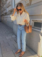 Vegan Leather Bucket Bag with Gold Lock – Structured Handbag