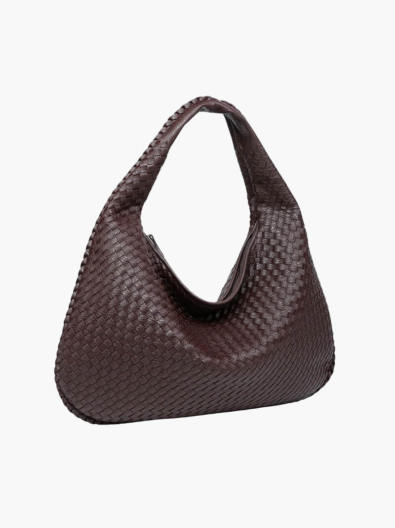 Woven Shoulder Bag with Luxe Braided Design – Textured Handbag