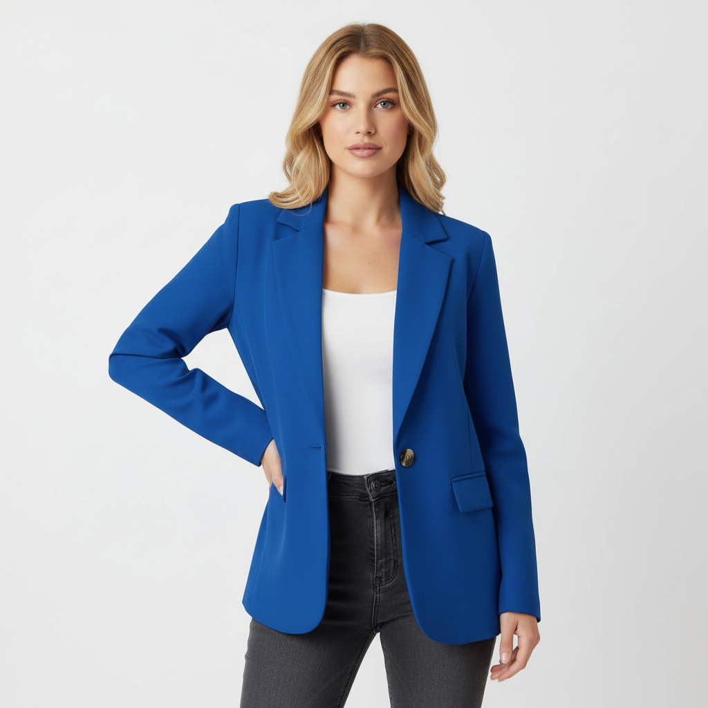 Tailored Single-Button Blazer – Women's Longline Smart-Casual Blazer