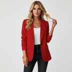 Tailored Single-Button Blazer – Women's Longline Smart-Casual Blazer